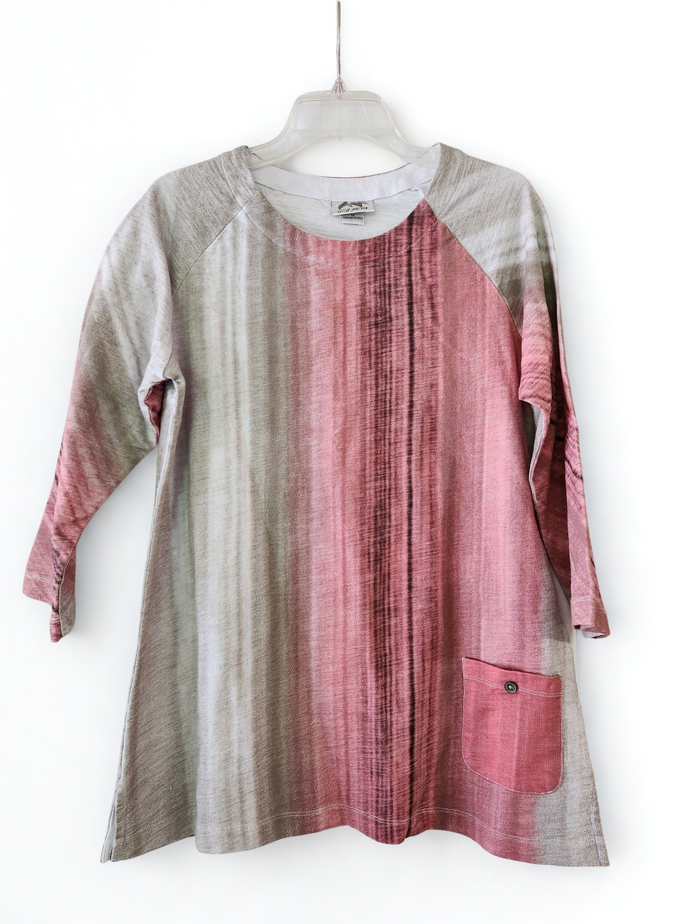 Wild Palms Pink Gray Gradient Women's Tunic Size Medium